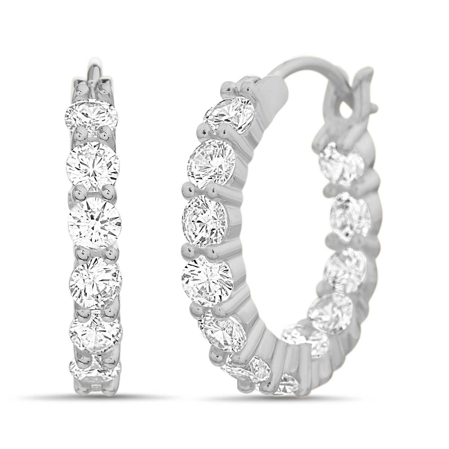 CZ Hoop Huggie Earrings
