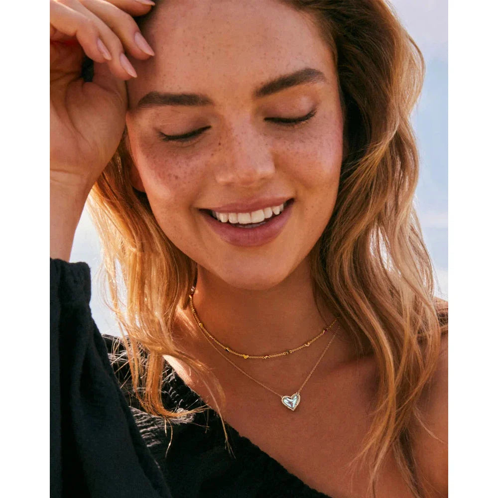 Kendra Scott Ari Heart Pendant Necklace, Dichroic Glass