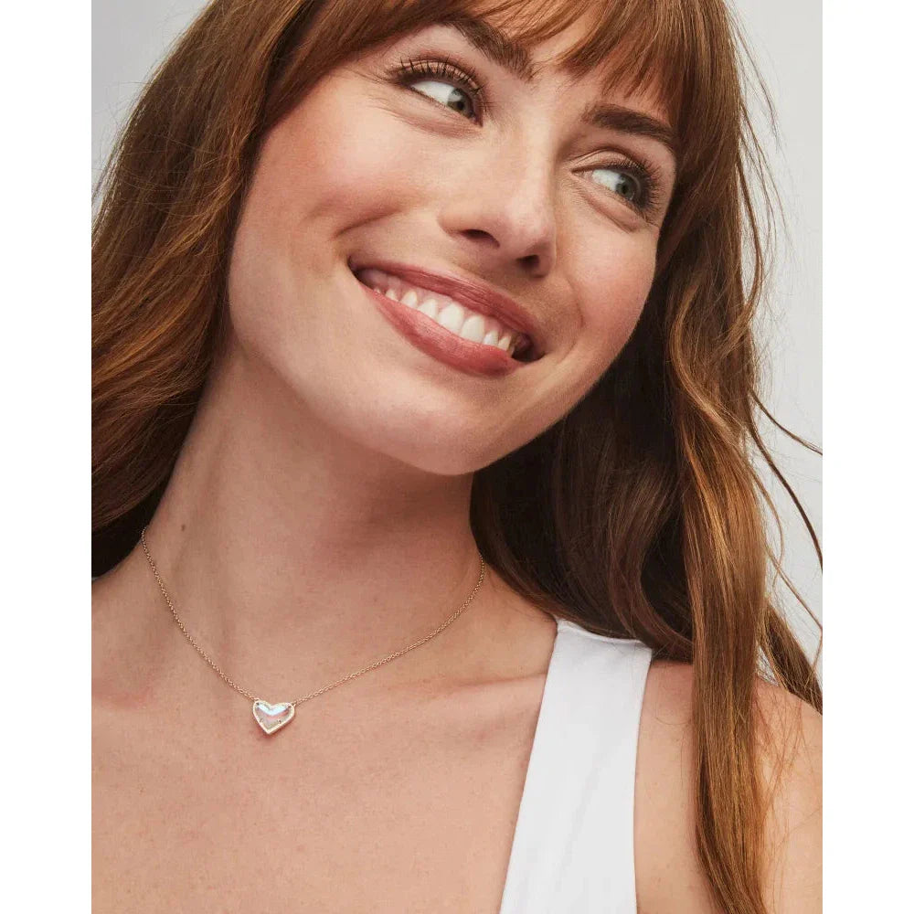 Kendra Scott Ari Heart Pendant Necklace, Dichroic Glass
