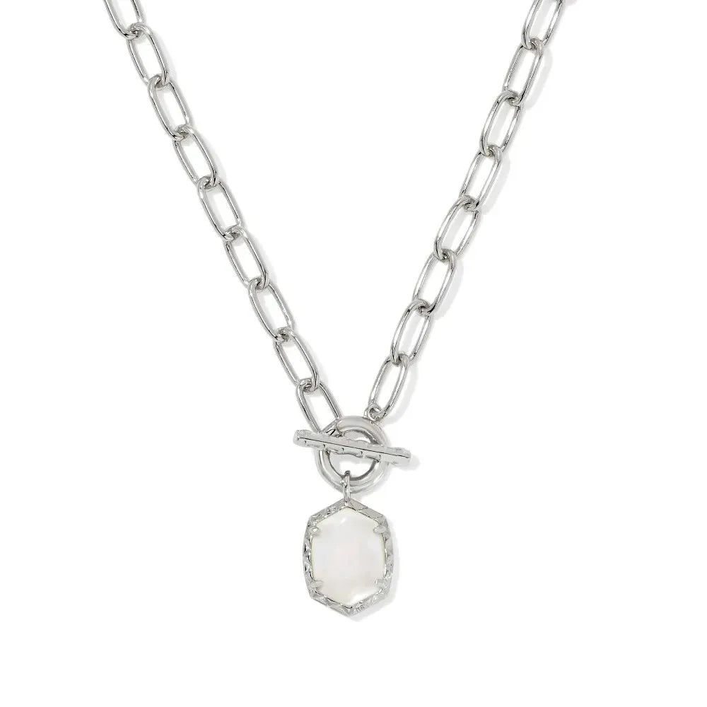 Kendra Scott Daphne Silver Toggle Necklace, Mother of Pearl