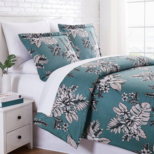 Flourish Duvet Cover Set, Green